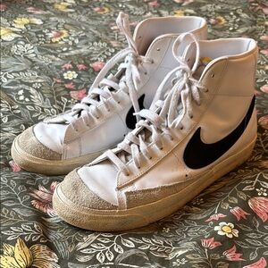 Nike White and Black High-Top Sneakers